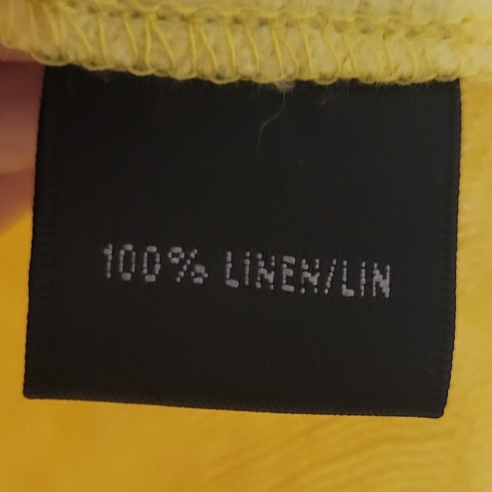 LAFAYETTE 148 Yellow Embroidered Women's Blouse   Linen 100% Size 2P - Picture 8 of 10